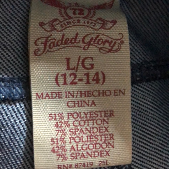 Faded Glory Women S Size Chart